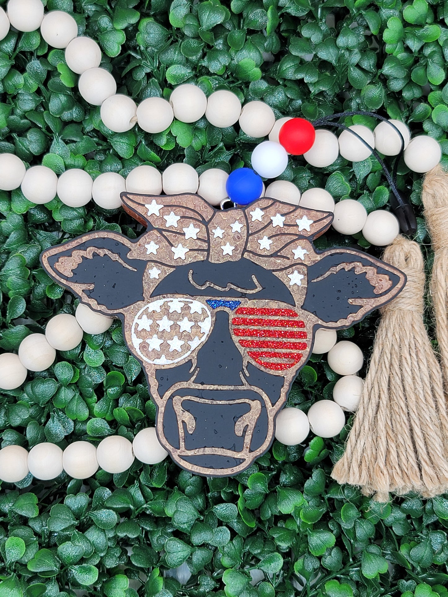 A Thousand Wishes American Flag Cow Freshie