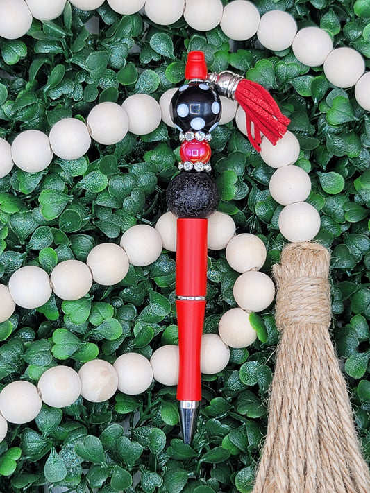 Red & Black Beaded Pen