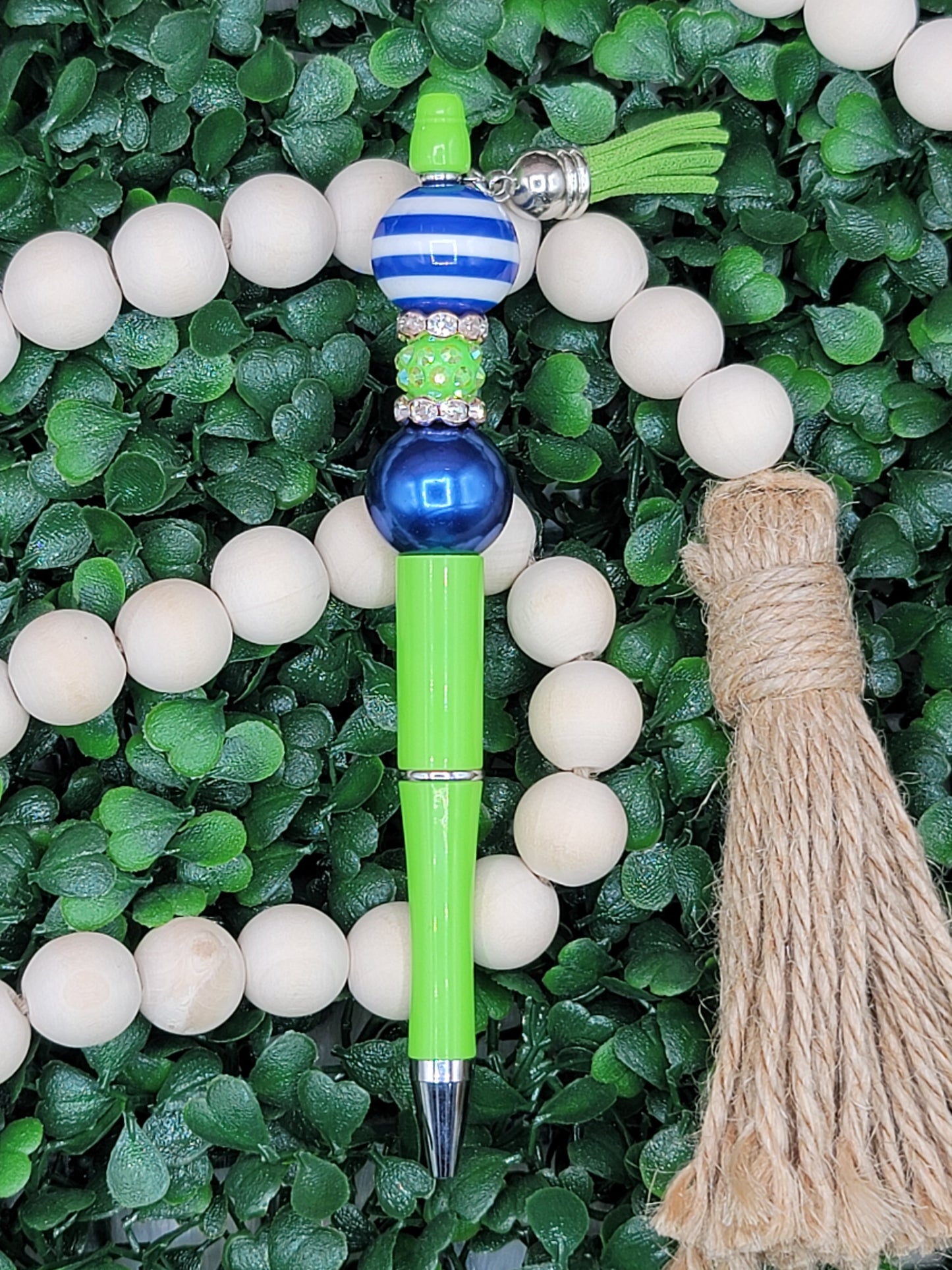 Green & Blue Beaded Pen