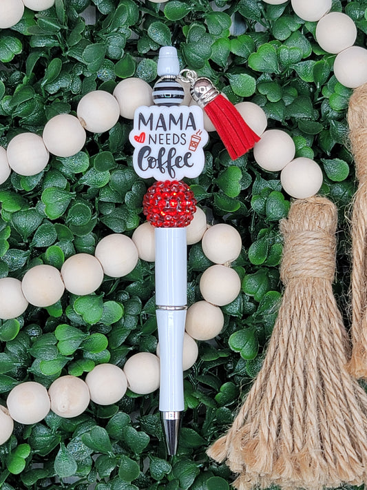 Mama Needs Coffee Beaded Pen