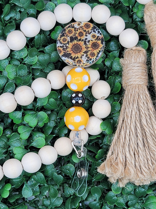 Sunflower Cow Badge Reel