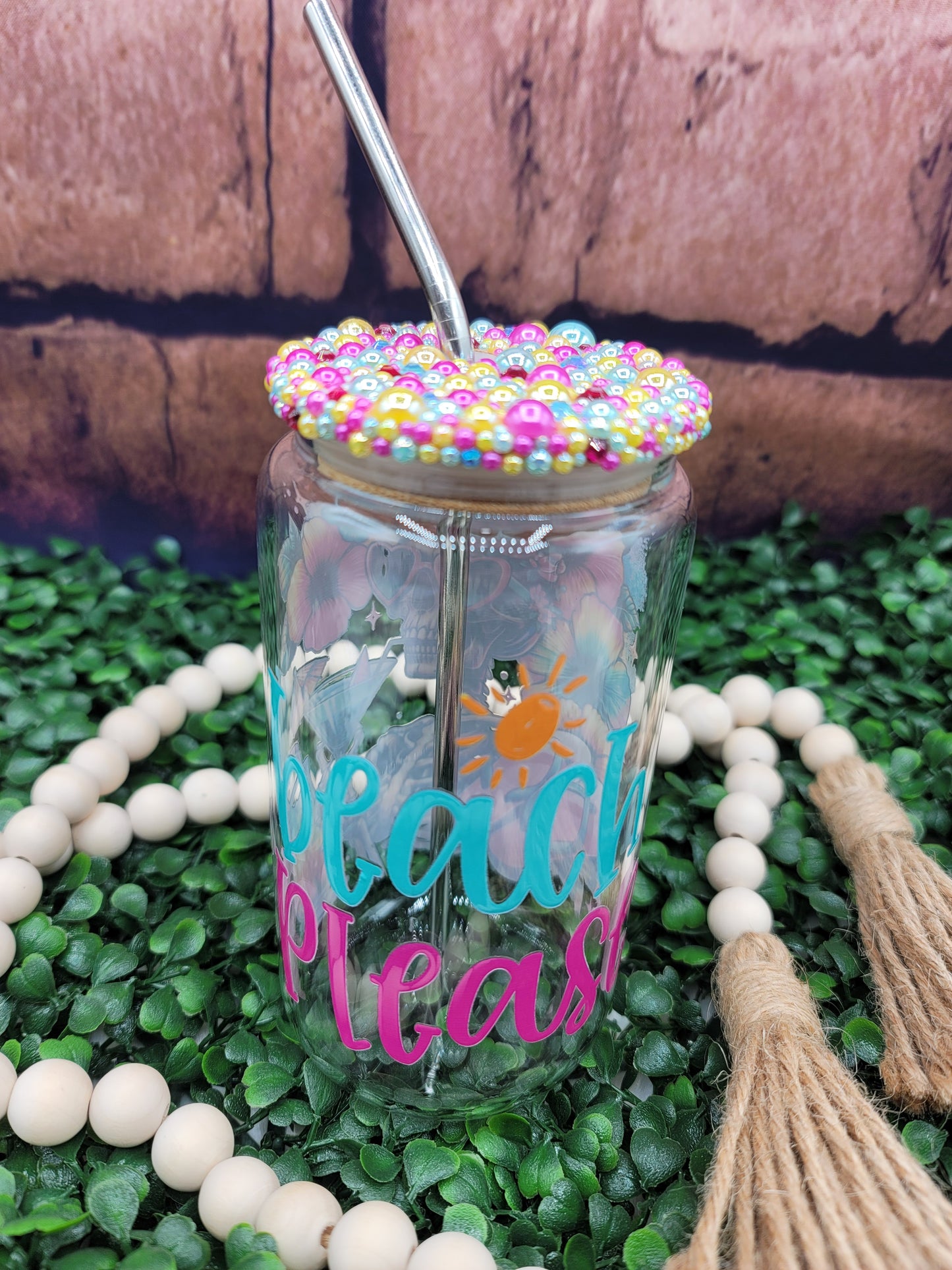 Beach Please Libbey w/ Pearl Lid