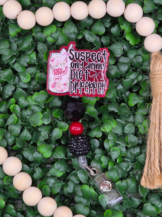 Diet Dr Pepper Suspect Badge Reel